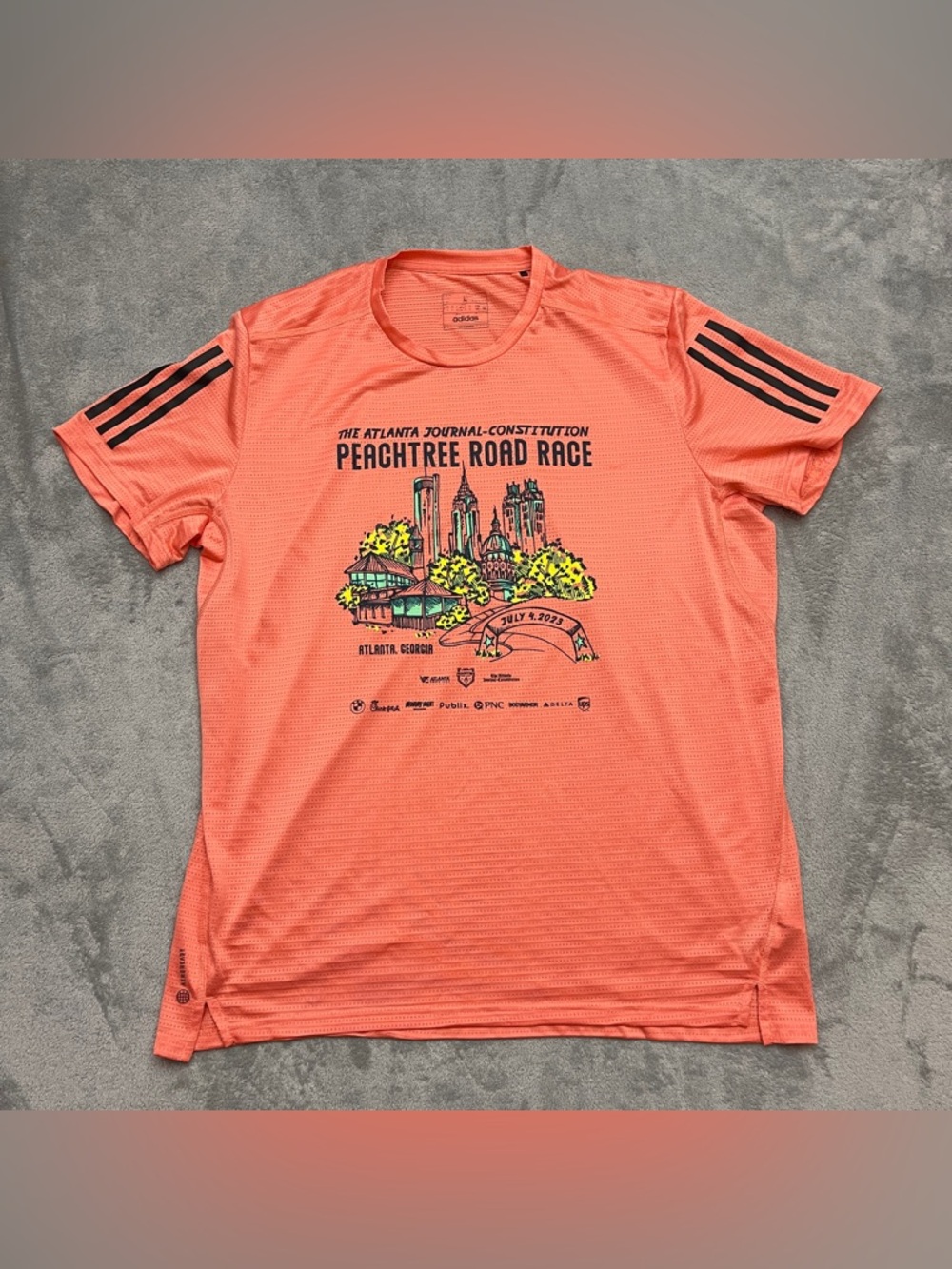 Adidas Shirt Womens L Peachtree Road Race 2023 T-Shirt Tee Atlanta